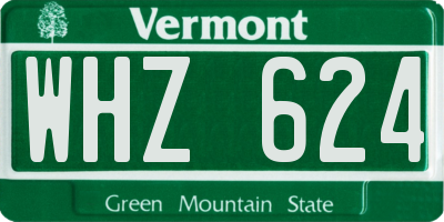 VT license plate WHZ624
