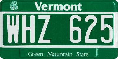 VT license plate WHZ625
