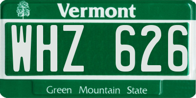 VT license plate WHZ626