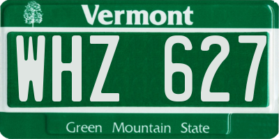 VT license plate WHZ627