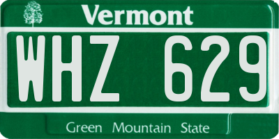VT license plate WHZ629