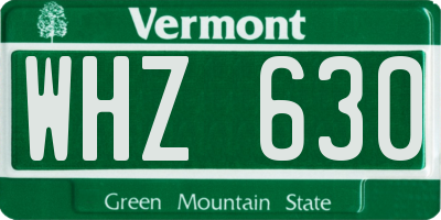 VT license plate WHZ630