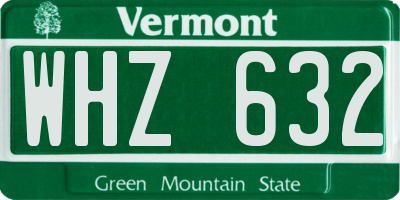 VT license plate WHZ632