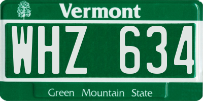 VT license plate WHZ634