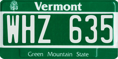 VT license plate WHZ635