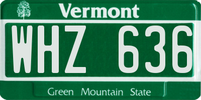 VT license plate WHZ636