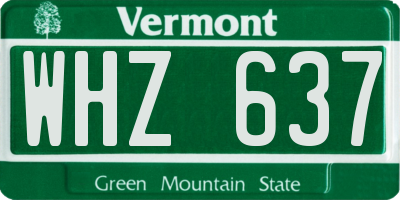 VT license plate WHZ637