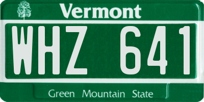 VT license plate WHZ641