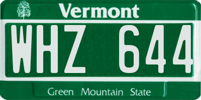 VT license plate WHZ644