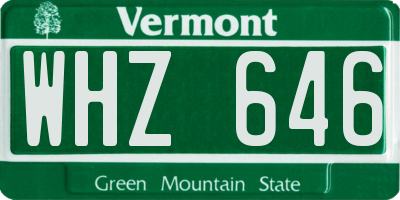 VT license plate WHZ646
