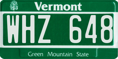 VT license plate WHZ648