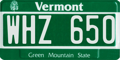 VT license plate WHZ650