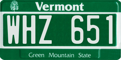 VT license plate WHZ651