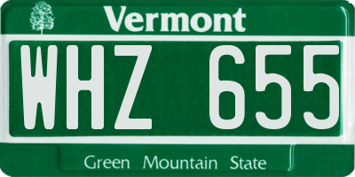 VT license plate WHZ655