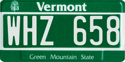VT license plate WHZ658