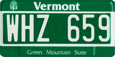 VT license plate WHZ659