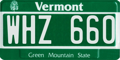 VT license plate WHZ660
