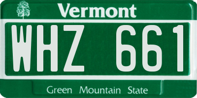 VT license plate WHZ661