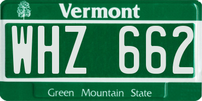 VT license plate WHZ662