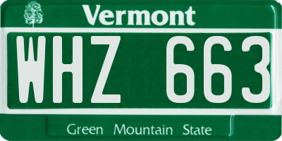 VT license plate WHZ663