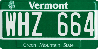 VT license plate WHZ664