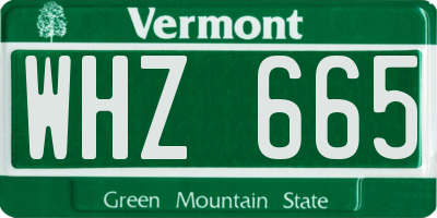 VT license plate WHZ665