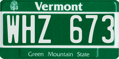 VT license plate WHZ673