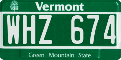 VT license plate WHZ674