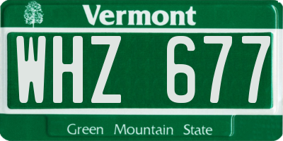 VT license plate WHZ677