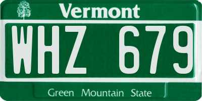 VT license plate WHZ679
