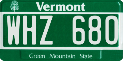 VT license plate WHZ680