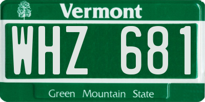 VT license plate WHZ681