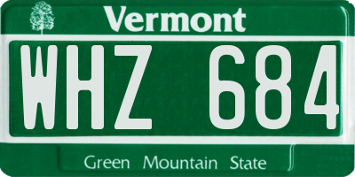 VT license plate WHZ684