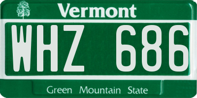 VT license plate WHZ686