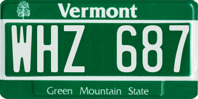 VT license plate WHZ687