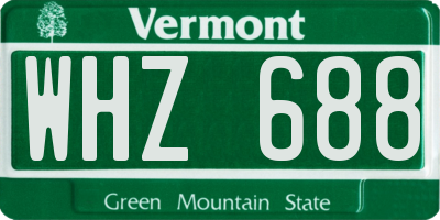 VT license plate WHZ688