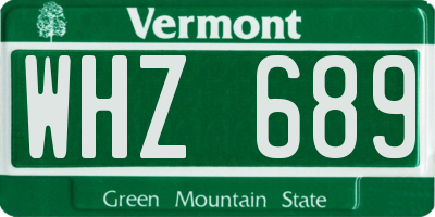 VT license plate WHZ689