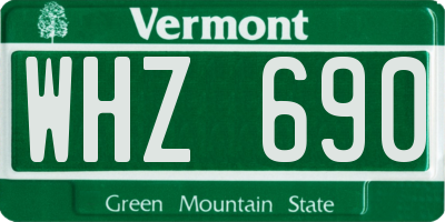 VT license plate WHZ690