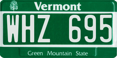 VT license plate WHZ695