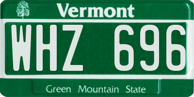 VT license plate WHZ696