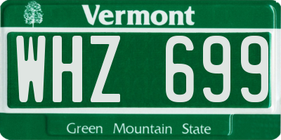 VT license plate WHZ699
