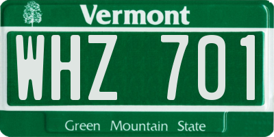 VT license plate WHZ701