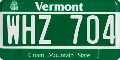 VT license plate WHZ704