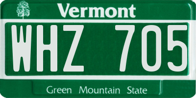VT license plate WHZ705