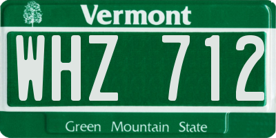 VT license plate WHZ712