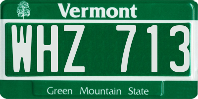 VT license plate WHZ713