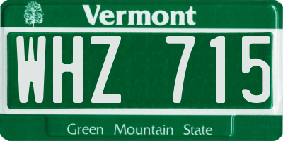 VT license plate WHZ715
