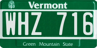 VT license plate WHZ716
