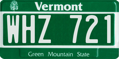 VT license plate WHZ721