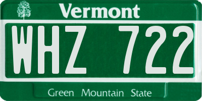 VT license plate WHZ722